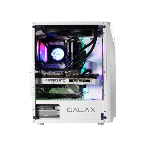 Image of GALAX PC Case Revolution-05 (REV-05W) White Gaming Cabinet | Supports ATX, M-ATX, ITX | 4 RGB Cooling Fans | Mesh Panel | Spacious Interior | Tempered Glass