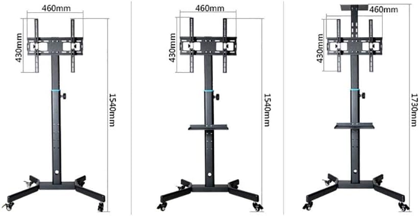 Soporte móvil para TV universal con ruedas y ajuste de altura miniatura 3