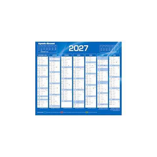 Calendrier de Banque Bleu 18x13,5cm carton rigide - 2027