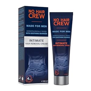 NO HAIR CREW Intimate Hair Removal Cream for Men – Extra Gentle, Fast & Painless Depilation for Groin, Intimate Area – 100 ml
