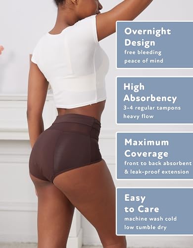 Image of Goat Union Overnight Period Underwear for Women Heavy Flow, Leakproof Menstrual Panties Full Coverage