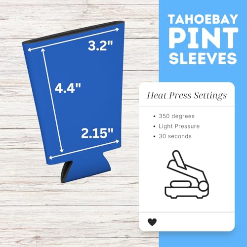 Image of TahoeBay Blank Pint Glass Sleeves, Beer Coolers, 6-Pack, Royal Blue | Insulating Foam Cooler, 16oz Collapsible Tapered Beverage Holder, Bar Cup Insulator for Transfer Vinyl, HTV, Sublimation, DTF