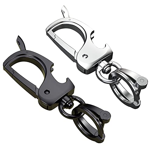 Juedarli Metal Multifunctional Car Key Chain Clip,Bottle Opener Ring,Keychains Holder Rings With Carabiner Keychain For Men And Women(Pack Of 2) #TOP26
