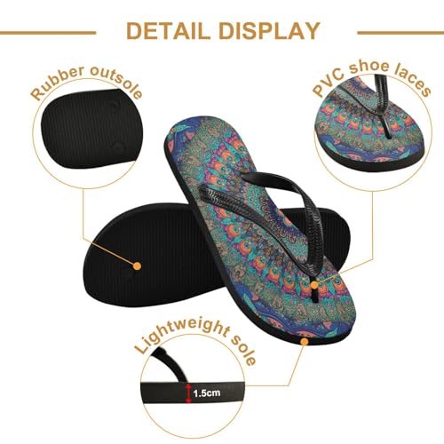STAYTOP Colorful Mandala Flip Flops Sandals of Men's & Women's,Sandals Beach Slippers Shower Slides2