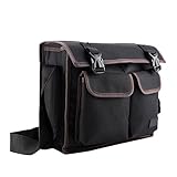 2. DISEÑO: los bolsillos verticales en la pared interior de la bolsa hacen que todas las herramientas se almacenen de manera ordenada y segura. Hay dos bolsillos con tapa abatible en la parte delantera de la bolsa para facilitar el almacenamiento y el acceso.