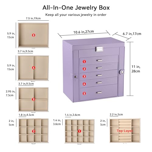 Boîte à bijoux Frebeauty avec miroir, le cadeau parfait pour ranger les accessoires - 4