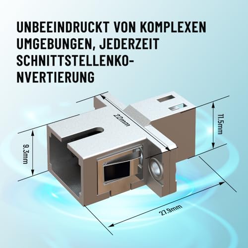 EMSECKO LWL Adapter SC/APC -LC/APC Singlemode Simplex Glasfaseradapter für Trägergeräte 1 Stück