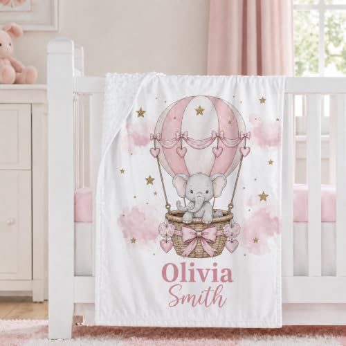 Image of Personalized Baby Blanket for Girls, Custom Nursery Blanket with Name, 30 x 40 Inch Soft Minky Blanket for Baby Toddlers, Newborn Print 11