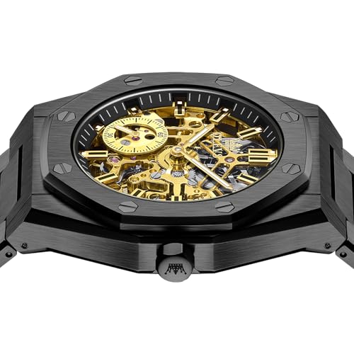 Image of OLEVS Automatic Mens Watch Self Winding Stainless Steel Gold Watch for Men