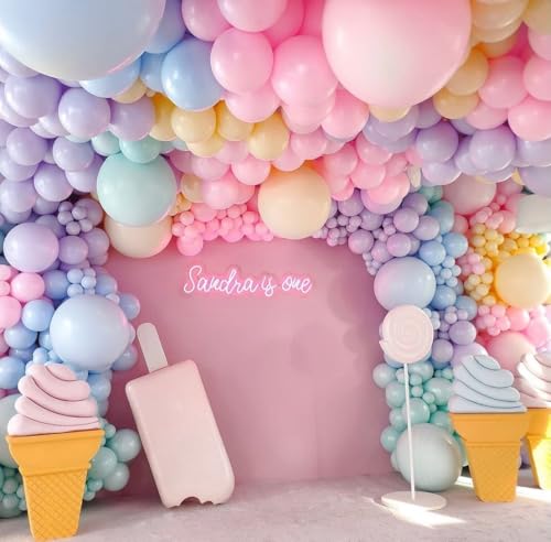 Image of Pastel Rainbow Balloon Arch Kit, 162Pcs Macaron Assorted Colorful Party Balloon Garland Kit for Baby Shower, Wedding, Engagements, Birthday, Gender Reveal, Anniversary, Easter Decorations