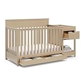 Graco Shiloh 5-in-1 Convertible Crib & Changer with Drawer (Driftwood) – GREENGUARD Gold Certified Baby Crib Crafted from Wood, Converts to Toddler Bed, Daybed, and Full-Size Bed