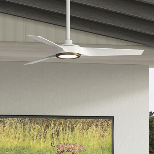 Image of Hunter 44 inch ZenTech Outdoor Smart Ceiling Fan, LED Light, Remote, White