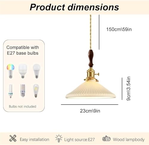 Lámpara Colgante estilo japonés para comedor y dormitorio 2