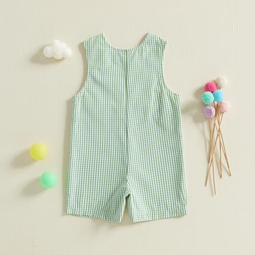 Infant Baby Boy Girl Golf Overalls Outfit Sleeveless Plaid Romper Straps Jumpsuit One Piece Playsuit Casual Clothes3