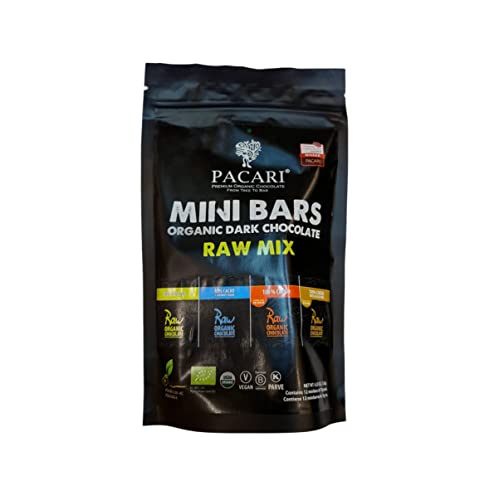 Organic raw dark chocolate variety pack 4 flavors, Pacari Raw 70%, Raw 85%, Raw 100%, Raw 101%