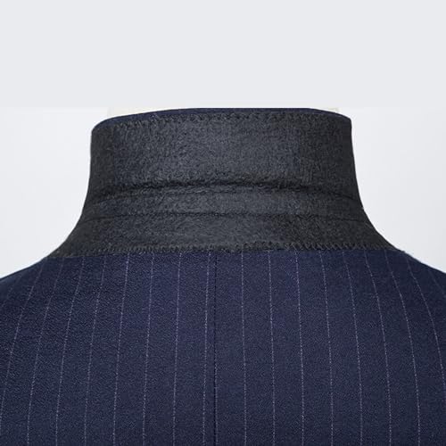Striped Double Breasted Suit for Men Classic Fit Peak Lapel Blazer Business Wedding Prom Sport Coat3