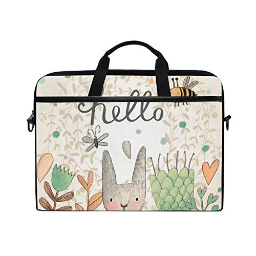 Sacoche PC 15 pouces motif lapin abeille pour le bureau et l'université