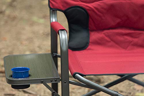 Ozark Trail Xxl Folding Padded Director Chair With Side Table, Red 600 Lb Capacity #TOP5