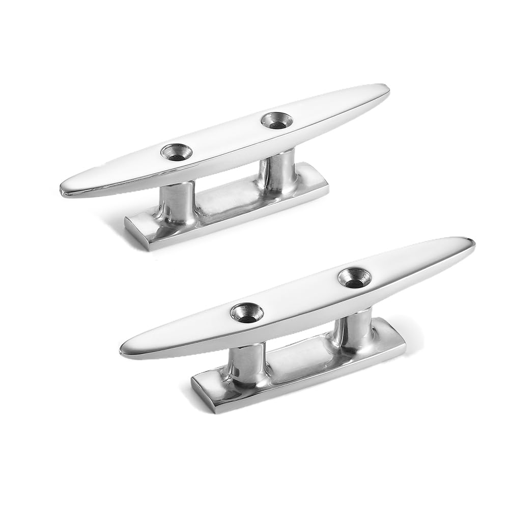 Boat Cleat Open Base 4/5 /6/8 inch, Dock Cleat 316 Stainless Steel Marine Grade, Include Installation Screws