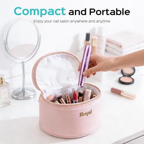 COSLUS Electric Nail Drill, Nail Files for Gel Acrylic Nature Nails, Adjustable Speed 0-20000RPM, Portable Manicure Pedicure Set with 6 Drill Bits 31 Sanding Bands, E File for Beginner Girl Women Mum - Image 7