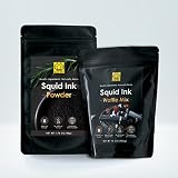 Bundle of Black Hut Squid Ink Powder with Squid Ink Waffle Mix, Food Coloring for Rice Noodles Pasta