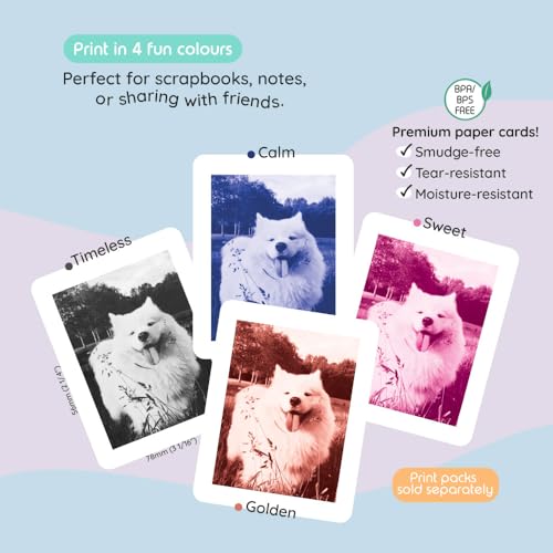Image of kiimento Instant Print Digital Camera, Ink-Free Thermal Printing with 4 Color-Themed Paper Options, 2.4 inch HD Screen, Selfie Lens, 48MP Photo, 1080p Video, 32GB Memory Card - Model P2 (Mint)