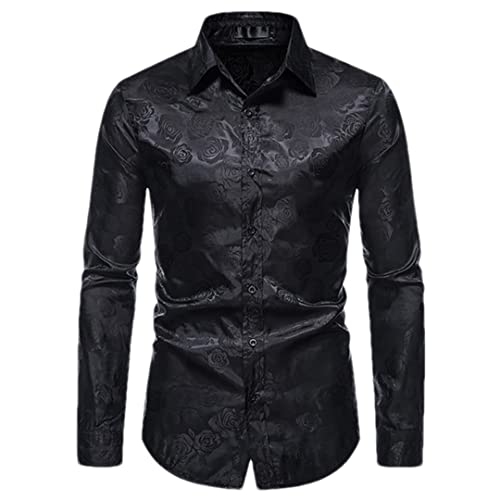 Chemise noire steampunk en coton premium à manches longues