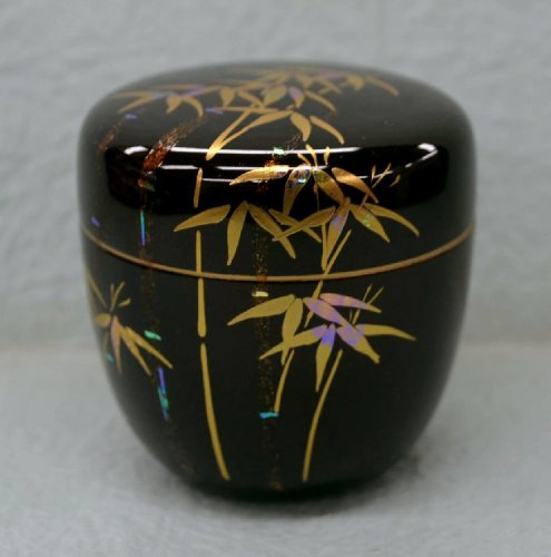 Amazon.co.jp: 《茶道具・棗、茶器》中棗 溜塗・竹林蒔絵 東雲作 