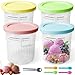 Produktbild 4er-Set Creami Behälter für die Ninja Creami Eismaschine, Creami Deluxe Behälter/Becher für ninja Eismaschine Creamy NC501EU NC500EU, Tubs Zubehör Auslaufsicher - in Rosa, Grün, Gelb, Blau