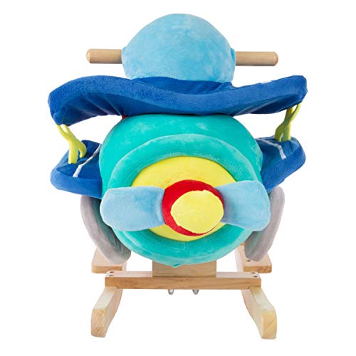 Rocking Plane Toy- Kids Plush Stuffed Ride On Wooden Rockers With Sounds And Handles-Make Believe Play- Fun For Boys, Girls, Toddlers By Happy Trails #TOP3
