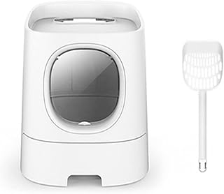 Caixa de areia autolimpante para gatos Vaso sanitário para gatos superdimensionado, bandeja inteligente automática fechada, banheiro para gatos com autolimpeza, produtos para gatos extragrandes para v