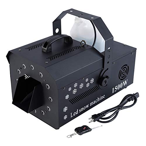 TC-Home DMX Snow Machine with Lights 1500w 5L 3IN1 RGB Snow Maker Machine Stage Snowflake Effect Party Halloween