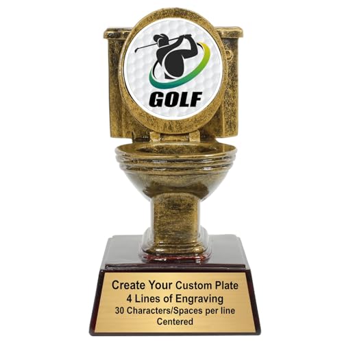 Decade Awards Personalized Golf Toilet Trophy - Engraved Last Place