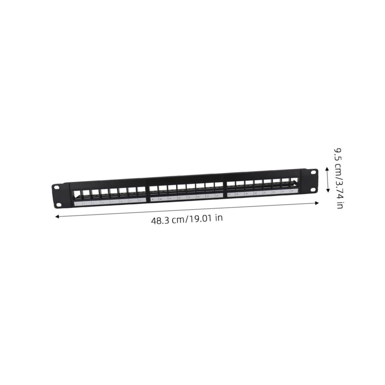 Panneau de Brassage Ethernet 19 Pouces 24 Ports Métal Noir