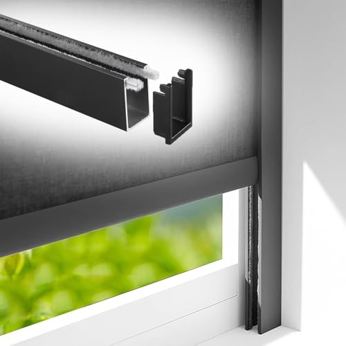 Tira opaca de canal en forma de U, barra lateral de aluminio con bloqueo de luz para persianas enrollables y cortinas