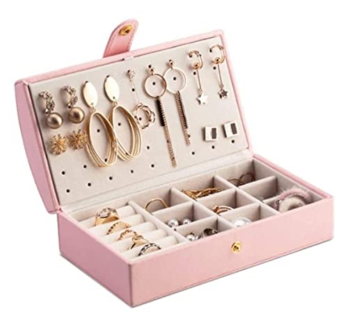 Boîte à bijoux portable en cuir pour rangement de voyage