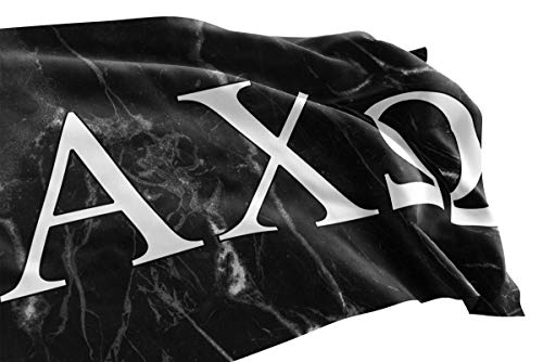 Pro-Graphx Alpha Chi Omega Greek Sorority & Fraternity Flag Officially Licensed, Tapestry, Display Banner, Sign, Letter Pattern Large Decor - 3 Feet X 5 Feet - Black Marble #TOP2