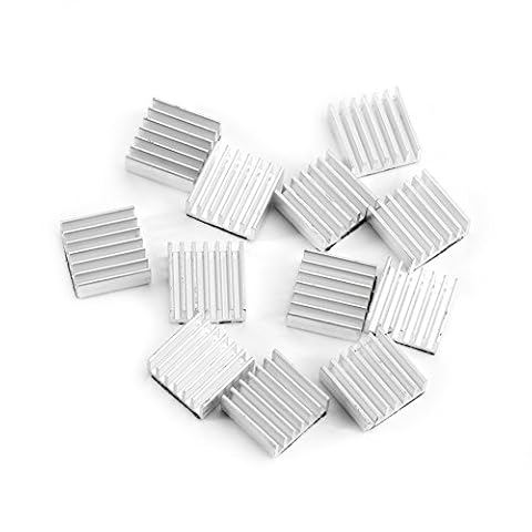 12 szt. Zestaw radiatora aluminiowego z klejem z tyłu Radiator 14 × 14 × 6 mm