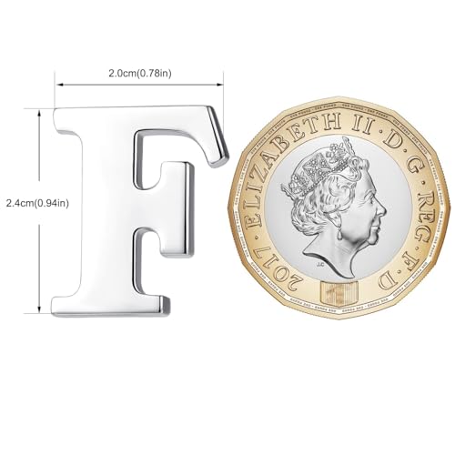 Image of HONEY BEAR Initial Alphabet Letter Lapel Pins Collar Badge Brooches for Mens /Womens Shirt Dress Decoration Silver