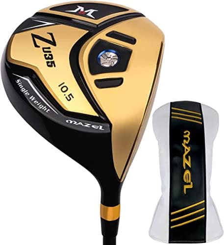 MAZEL Titanium Golf Drivers for Men,Right Handed,460CC (Right, Graphite(Gold Head), Stiff (S), 10.5)