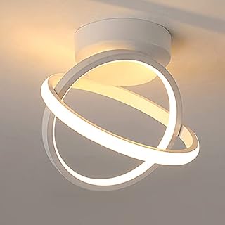 Ceiling Light LED Modern 2 Circles Creative Personality White Aisle Lamp for Corridor Balcony Doorway Cloakroom Warm Light Cool White Light 18W (Warm Light)