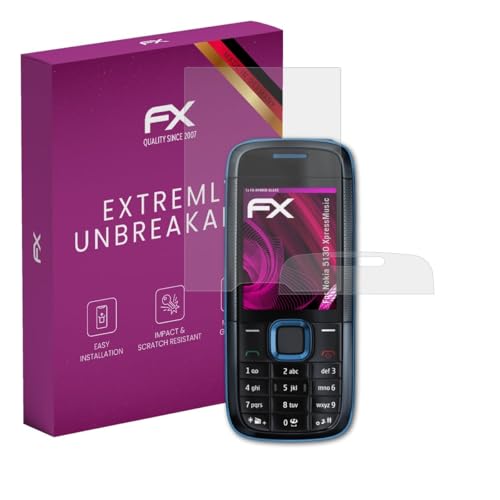 atFoliX Lámina Protectora de plástico Cristal compatible con Nokia 5130 XpressMusic Película Vidrio, 9H Hybrid-Glass FX Protector Pantalla Vidrio templado de plástico (Set de 1)