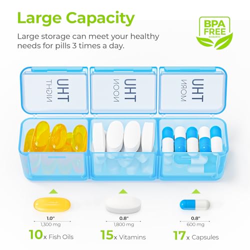 Image of AUVON Weekly Pill Organizer 3 Times a Day with Moisture-Proof Design, Large Pill Box 7 Day Easy to Use, Portable Pill Case for Travel with Double Protection, Pill Containers for Vitamins, Medications