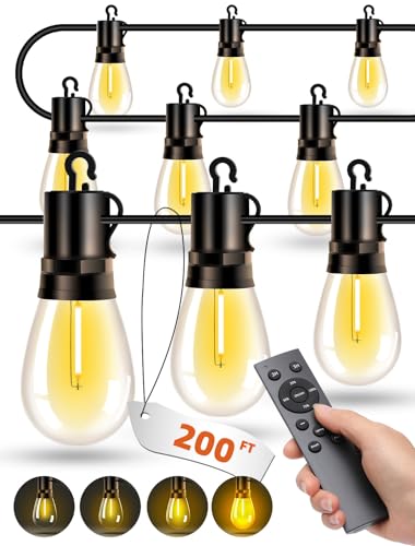 VOZUJI Outdoor Patio String Lights: S14 Shatterproof Bulb Outside Waterproof