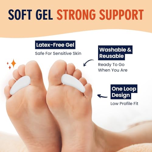 dr frederick39s original hammer toe gels - 2 pairs - hammertoe support crest for women amp men - cushion amp temporary splint for toe alignment crooked toes and pain relief - white - 1 loop design