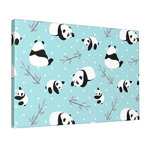 Toile murale panda mignon décoration intérieur salon chambre 45x30cm