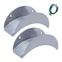 Relaxdays Schlauchhalter Wand 2er Set, für 30 m 1/2 Schlauch, Gartenschlauch Halterung, Schlauchaufhängung Metall, grau