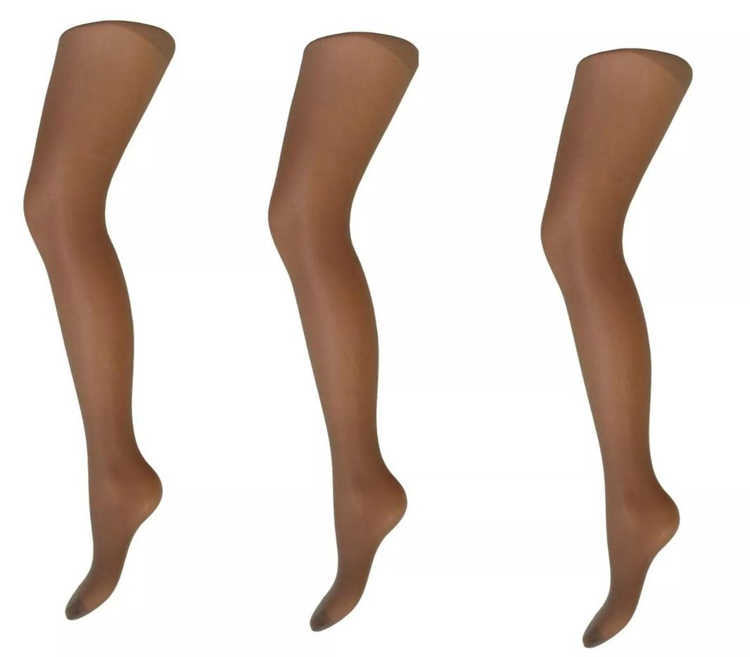 Cindy Women's Paloma Mink Ladder Resist Tights With Panel Gusset (3 Pair Pack) (X-Large (48"-54" Hip), )