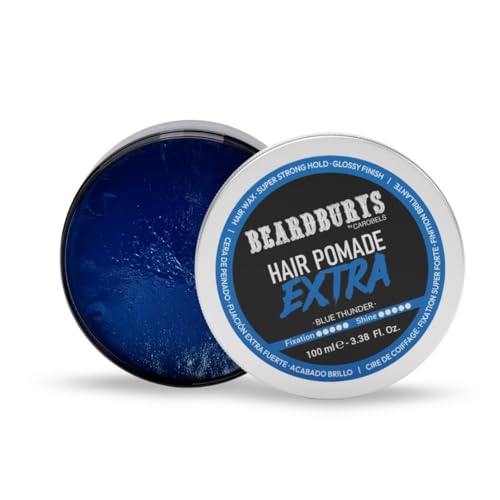 Beardburys Pomada Peinado y Acabado para Hombre, Cera Capilar Extra Firme A Base de Agua, Fijación Fuerte y Alto Brillo, Fácil de Lavar, Aporta Volumen, 100 ml