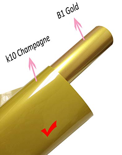 Image of guangyintong Gold Heat Transfer Vinyl HTV Rolls, 12 inch x 8ft Gold Iron on Vinyl for T-Shirts Glossy Surface HTV Vinyl for All Cutter Machines Easy to Cut & Weed for Heat Vinyl Design